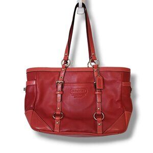 Coach Leather Gallery Tote Handbag Purse Red